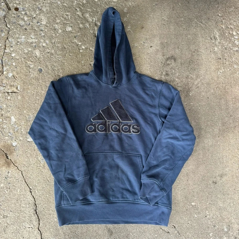 Navy Adidas Men's Hoodie Size S